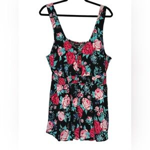 Torrid 3X black floral tank